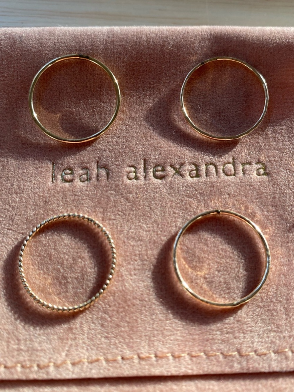Leah Alexandra Gold Minimal Stacking Ring Set - 4 Pack
